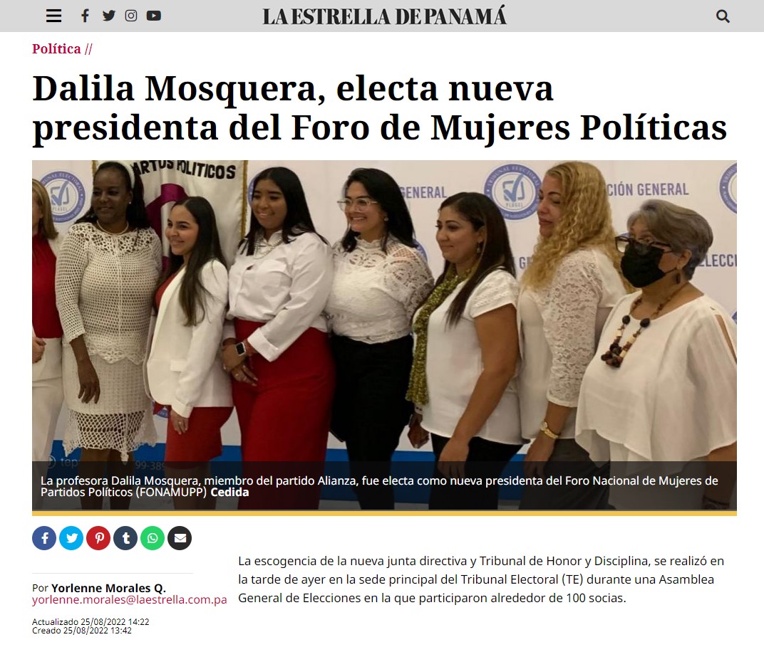Elecciones La Estrella de Panamá – 25agosto2022